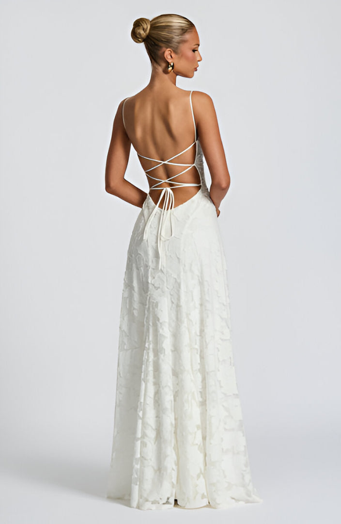 Ysolde™ corset maxi dress with lace detail