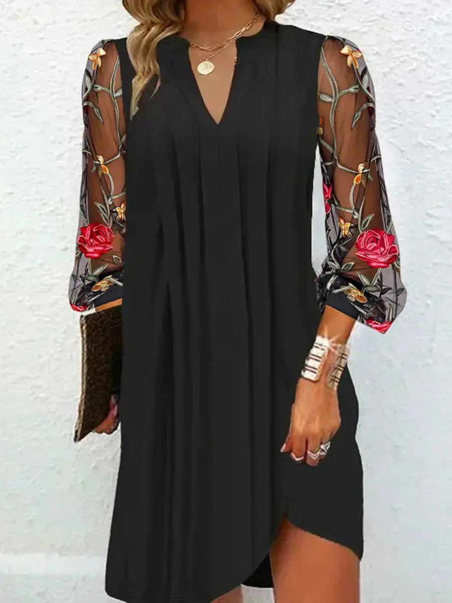 Yvaine™ V-neck minidress with transparent sleeves