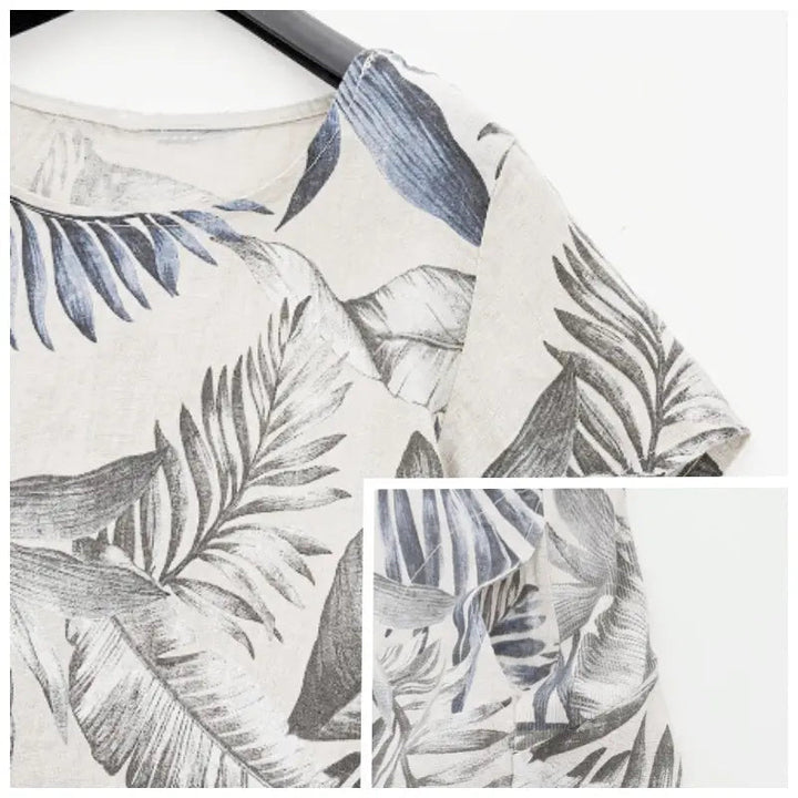 Zirella™ round neck dress with botanical print