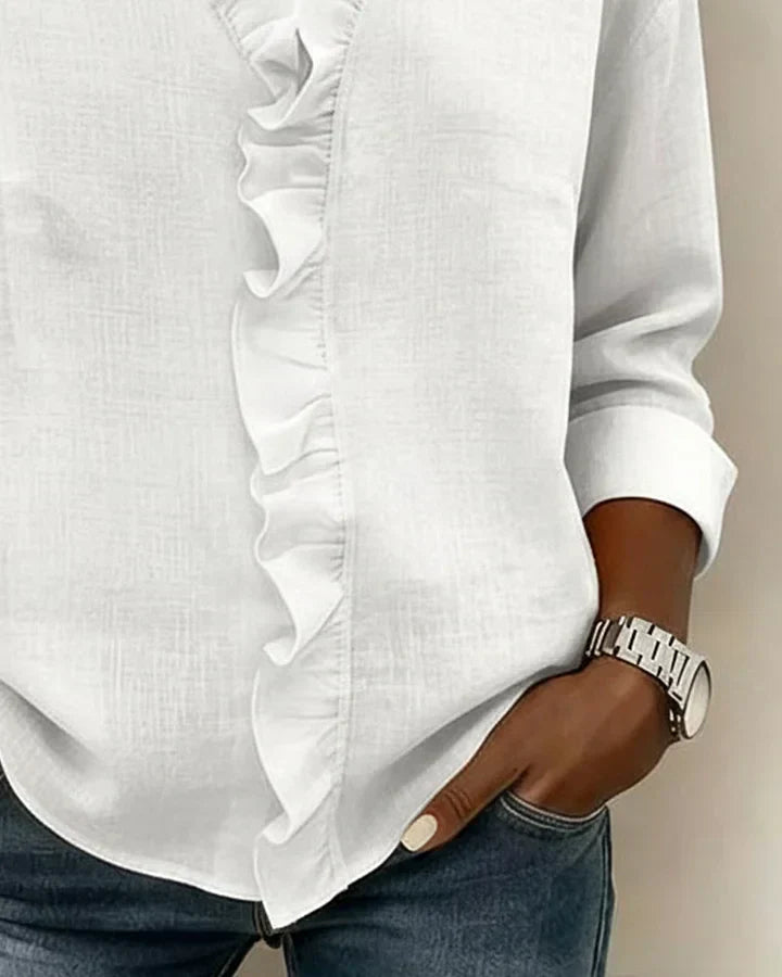 Indira™ Ruffle V-Neck Blouse