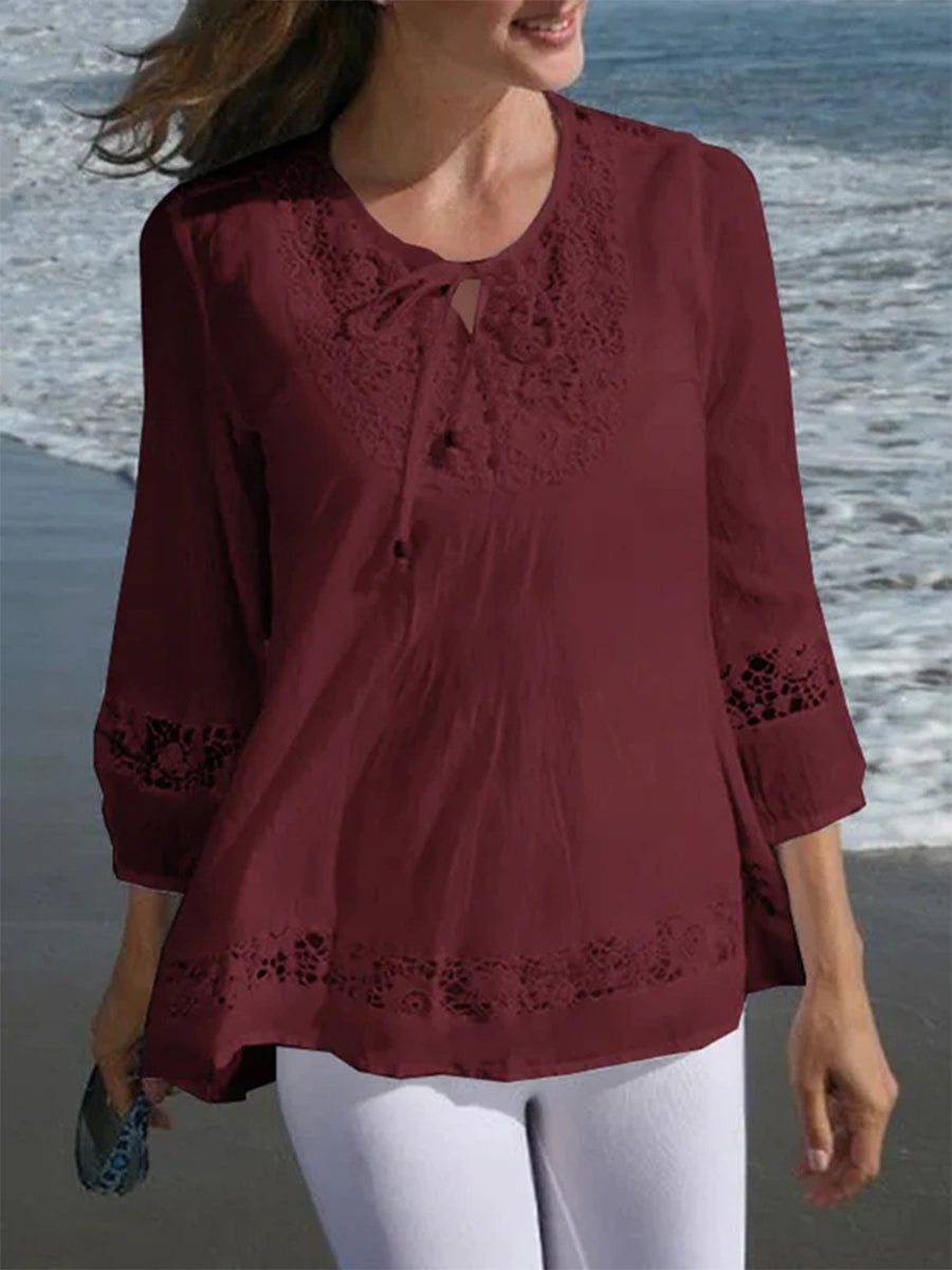 Cavelle™ Lace Sleeve Shirt