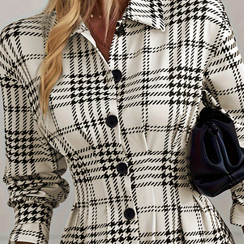 Gavris™ Checked A-Line Dress
