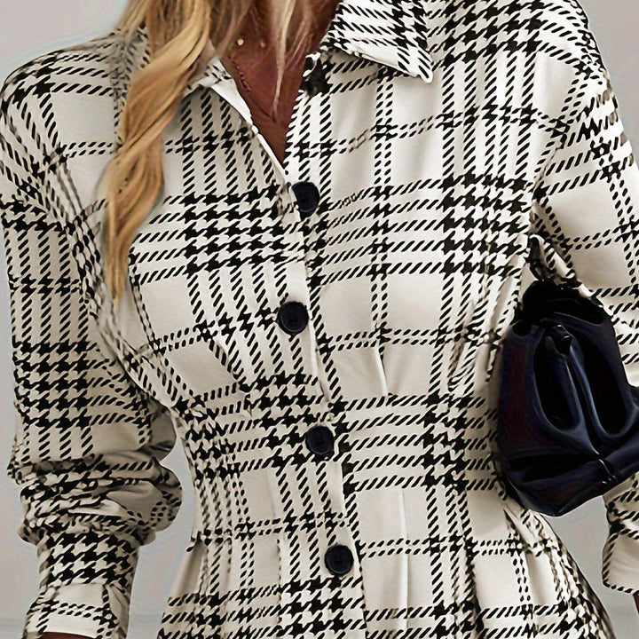 Gavris™ Checked A-Line Dress